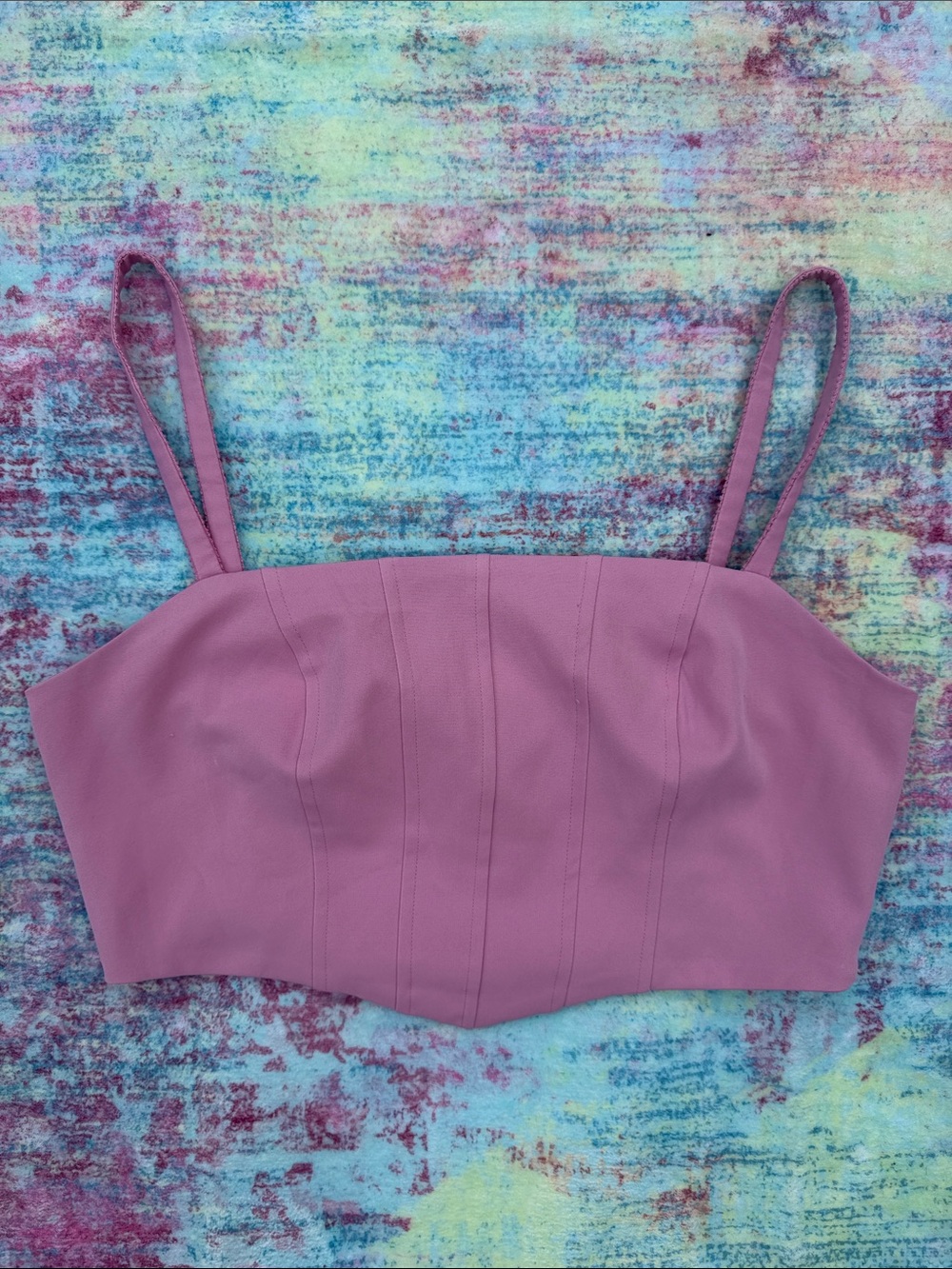 SEE MY BACK! Abbeline Mauve Spaghetti-Strap Crop Top